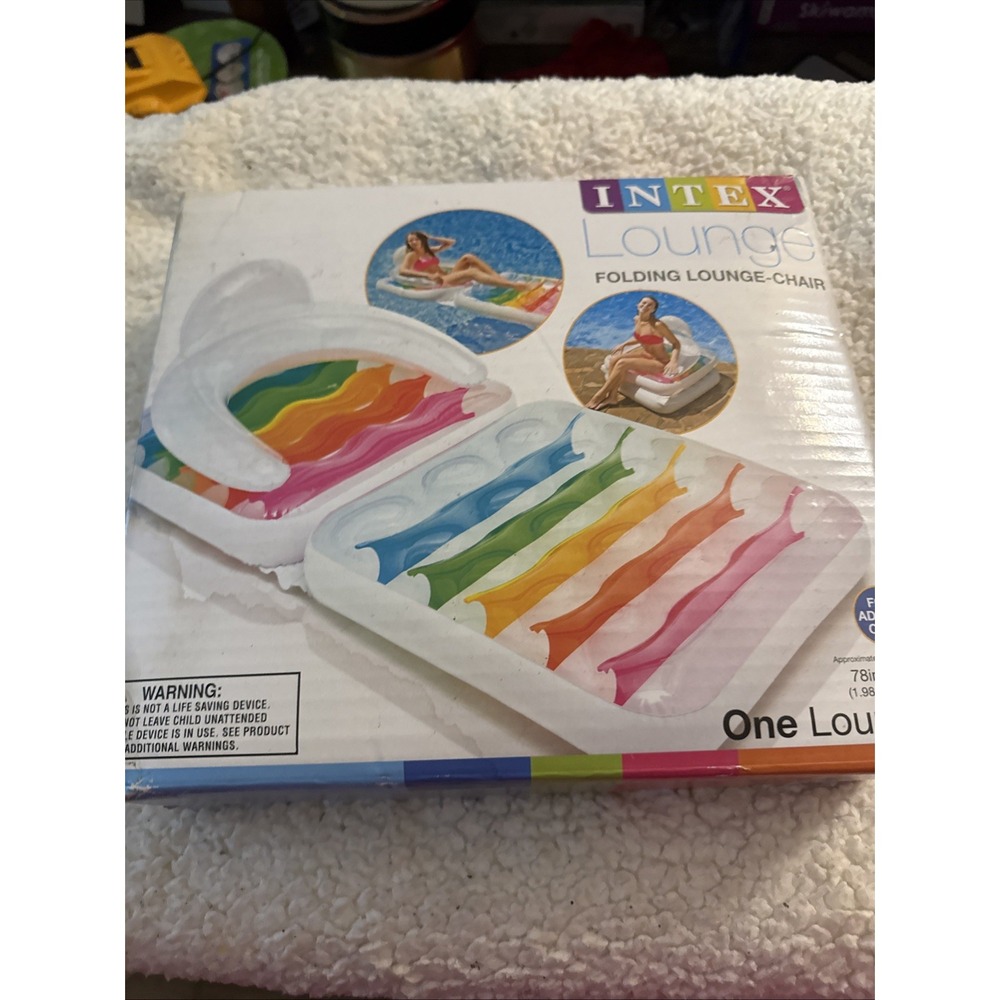 2015 New In Box Intex Inflatable Folding Lounge Chair Pool Float Pool Water - Picture 6 of 8